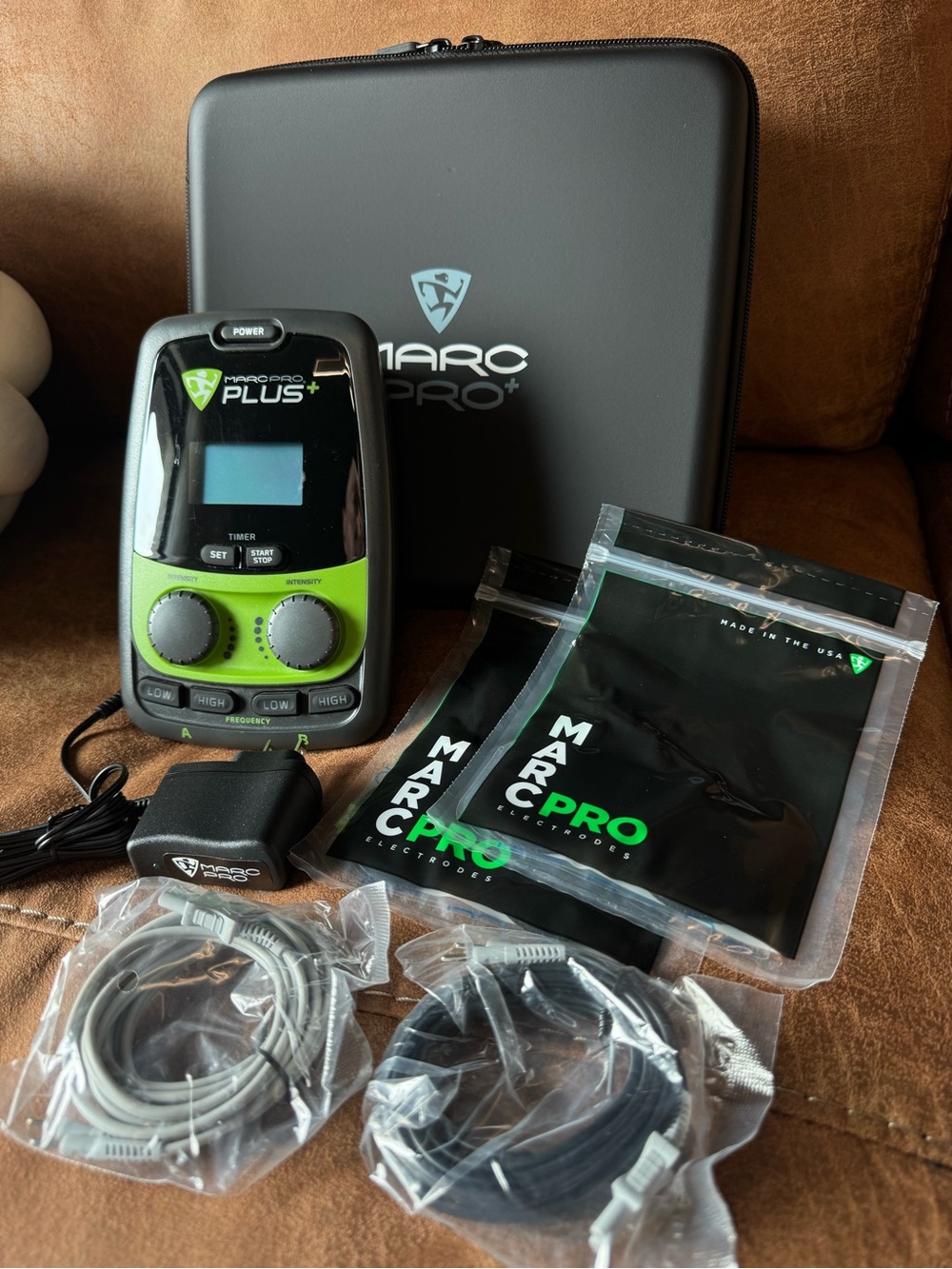 MARC PRO Plus Muscle Stimulator Tens Unit TENS + EMS with Travel Case